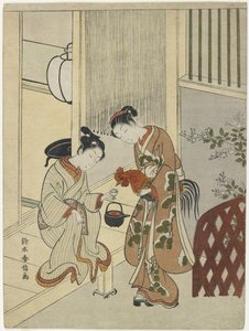 Lovers Plying a Rooster with Sake, ca. 1767