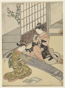 Uppflugna gäss vid kotobroarna Åtta salongsansikten (serietitel) Zashiki hakkei (serietitel) av Suzuki Harunobu