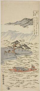 Nattregn vid Karasaki (Karasaki yau), från serien "Åtta vyer över Omi (Omi hakkei no uchi)" av Suzuki Harunobu