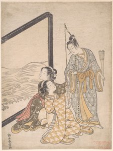 Parodi på Minamoto no Tametomo av Suzuki Harunobu