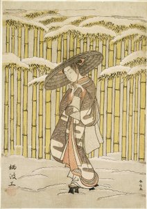 Passerar Bamboo Grove av Suzuki Harunobu