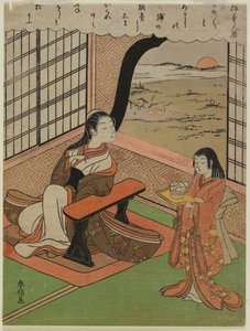 Dikt av Kakinomoto Hitomaro av Suzuki Harunobu