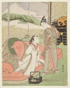 T H Riches 1913 Älskare tar avsked av en kurtisan, ca 1768-9 (träblocktryck) av Suzuki Harunobu