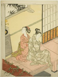 The Evening Bell of the Clock (Tokei no bansho), från serien "Eight Views of the Parlour (Zashiki hakkei)" av Suzuki Harunobu