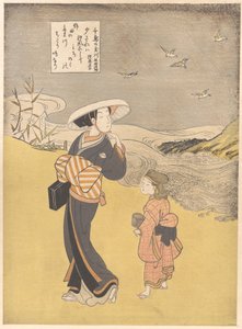 ”Plovernas juvelflod, en berömd plats i Mutsu-provinsen”, ur serien Sex juvelfloder (Mu Tamagawa: Chidori no Tamagawa, Mutsu meisho) av Suzuki Harunobu