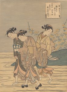 Tamafloden vid Ide, Yamashiro-provinsen, troligen 1766., troligen 1766. av Suzuki Harunobu