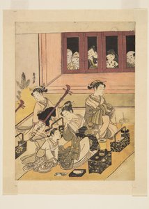 The Watchers and the Watched (trätryck i färg) av Suzuki Harunobu