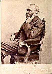 Alfred Nobel (1833-1896), av Atelier Florman, Stockholm. Albumin foto