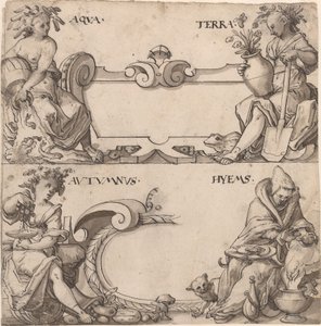 Vatten och jord/Höst och vinter av Swiss 16th Century