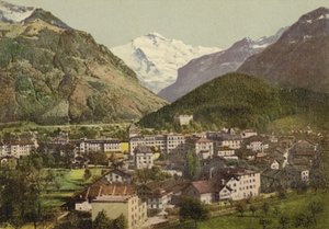 Bernese Oberland: Interlaken, total vy (färgat foto) av Swiss Photographer