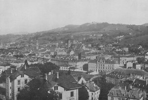 Saint-Gall, allmän vy (s/v foto) av Swiss Photographer