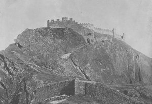 Sion, ruinerna av Chateau de Tourbillon (s/v foto) av Swiss Photographer