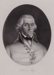 Friedrich Freiherr von Hotze, schweizisk född general i den österrikiska armén under de franska revolutionskrigen (gravyr) av Swiss School