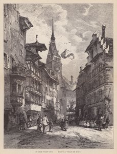 I staden Zug, Dans la Ville de Zoug (gravyr) av Swiss School