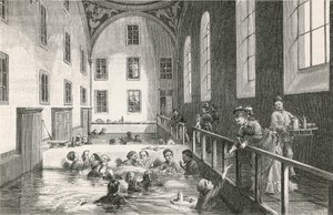 I de varma gipsbaden i Leuk (Valais) av Swiss School