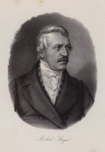 Jakob Robert Steiger, schweizisk politiker och ordförande för det schweiziska nationella rådet (gravyr) av Swiss School