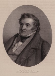 Jean Charles Leonard de Sismondi, schweizisk historiker och politisk ekonom (gravyr) av Swiss School
