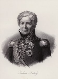 Niklaus Franz von Bachmann, schweizisk general som stred i Napoleonkrigen (gravyr) av Swiss School