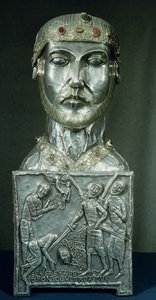 Relikviehuvud av St. Candidus, ca 1165 (guld och silver)