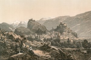 Sion, huvudstad i kantonen Valais av Swiss School