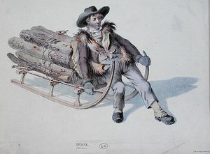 Slädare från Berndistriktet, tidigt 1800-tal (färgstick) av Swiss School