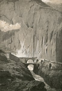 The Devils Bridge.-St. Gothard Road, Schollenen Gorge av Swiss School