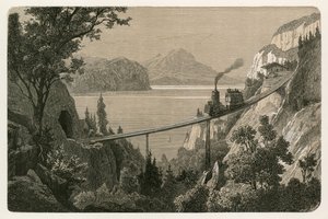 Rigi-järnvägen, med utsikt mot berget Pilatus av Swiss School