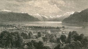 Vevey och den övre delen av Genèvesjön, med utsikt mot Rhonedalen av Swiss School