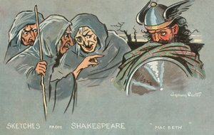Macbeth (färglitografi) av Sydney Carter