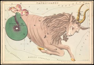 Capricornus, ca 1825 (kort, papper, vävnad ) av Sydney Hall
