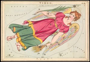 Virgo, ca 1825 (kort, papper, vävnad )