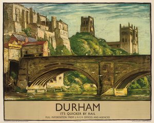 En affisch från British Railways som annonserar Durham, ca 1935 (färglitografi) av Sydney Lee