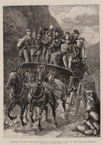 Turister i det västra höglandet, springer en kulle i passet Melfort (gravyr)