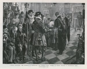 En kunglig allmosa (gravyr) av Sydney Prior Hall