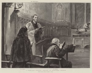 En veckodagskvällsgudstjänst i Hawarden Church