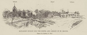 Hawarden Church och Hostel and Library of St Deiniol av Sydney Prior Hall