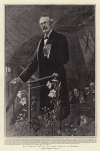 Balfour håller sitt första tal som premiärminister av Sydney Prior Hall