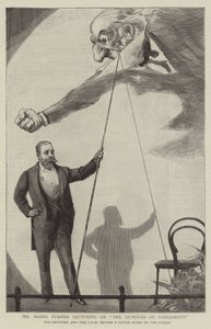 Mr Harry Furniss föreläser om The Humors of Parliament av Sydney Prior Hall