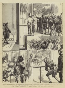 Våra indiska besökare i London, på National Gallery av Sydney Prior Hall