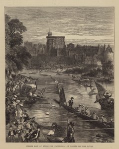 Taldag på Eton, åttornas procession på floden av Sydney Prior Hall