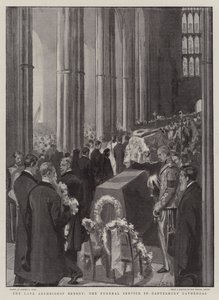 Den framlidne ärkebiskopen Benson, begravningsgudstjänsten i Canterbury Cathedral av Sydney Prior Hall