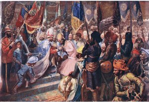 Prinsen av Wales i Indien, illustration från Cassells History of England, 1900-talet av Sydney Prior Hall