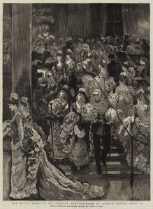 Det kungliga besöket på Irland, ritrummet i Dublin Castle, 9 april av Sydney Prior Hall