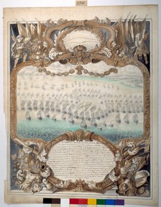 Sjöstrid ges nära Agouste, 22 april 1676 (svart bläck & kartläggningspenna med akvarell på papper) av Sylvain Bonnet