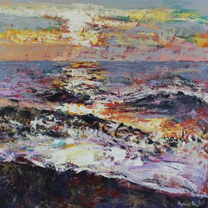 Breaking Dawn, 2021 (olja på duk) av Sylvia Paul