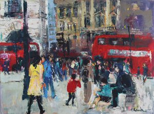 London People, 2024 (akryl) av Sylvia Paul