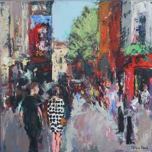 Spotty Dress London, 2024 (akryl) av Sylvia Paul