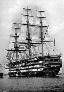 Träningsfartyget HMS St Vincent i Portsmouth, Hampshire, 1896 av Symonds and Co