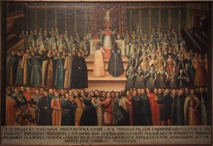 Trolovningen in absentia av Marina Mniszech och False Demetrius i Krakow den 12 november 1605, Earl av Szymon Boguszowicz