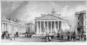 Royal Exchange, City of London, c1850. av TA Prior